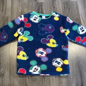 🩷Disneyland Parks Colorful Mickey Mouse Fleece Puffy sweater Warm Comfortable